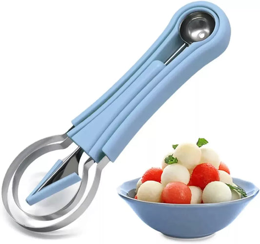 Melonen-Baller-Set,Multifunktion Obst Werkzeug Küchenhelfer Set 4 in 1