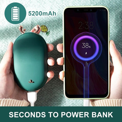 Handwärmer Wiederaufladbar, 5200mAh Tragbare Taschenwärmer mit Power Bank
