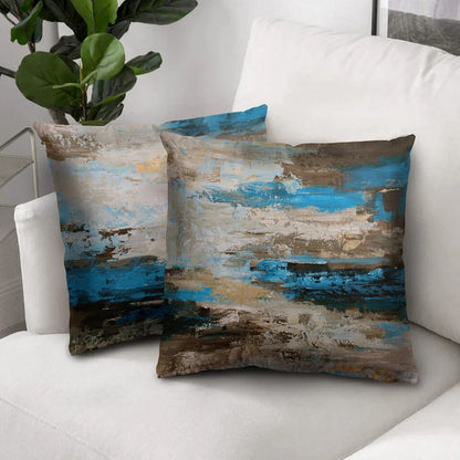 Kissenbezüge von VCQPDEE – Abstrakter Kissenbezug 45 x 45 cm – 2er-Set in Blau
