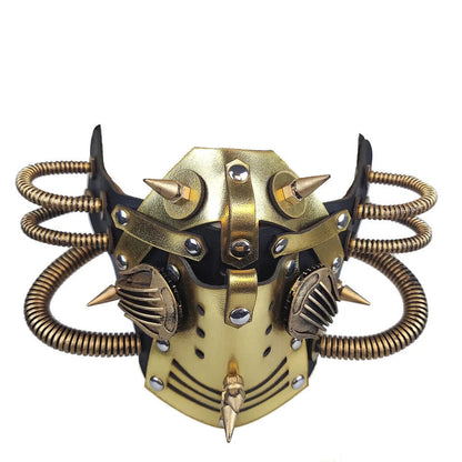 Ubauta Steampunk Maske aus Leder Cosplay Maske Punk Niet Maskerade
