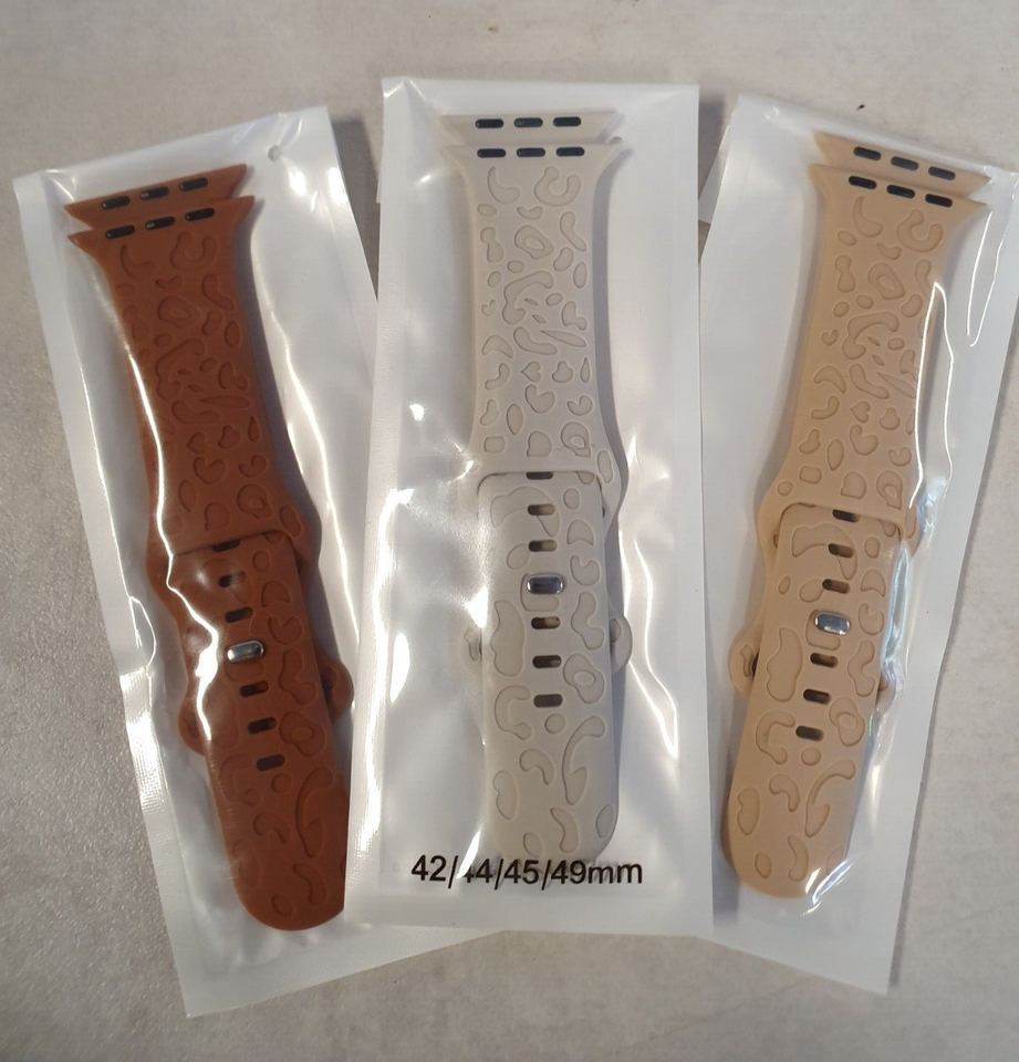 3er-Pack Armband mit Leoparden-Gravur, kompatibel mit Apple Watch-Armband 42 mm