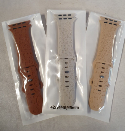 3er-Pack Armband mit Leoparden-Gravur, kompatibel mit Apple Watch-Armband 42 mm
