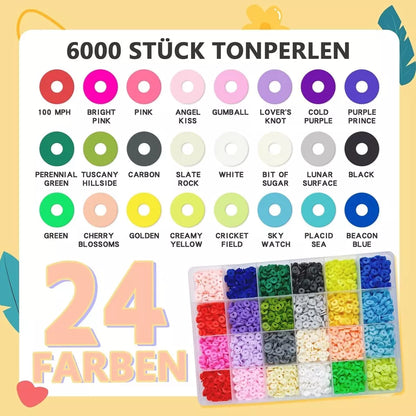 Perlen für Armbänder, Tonperlen mit Ständer 7200 Stück