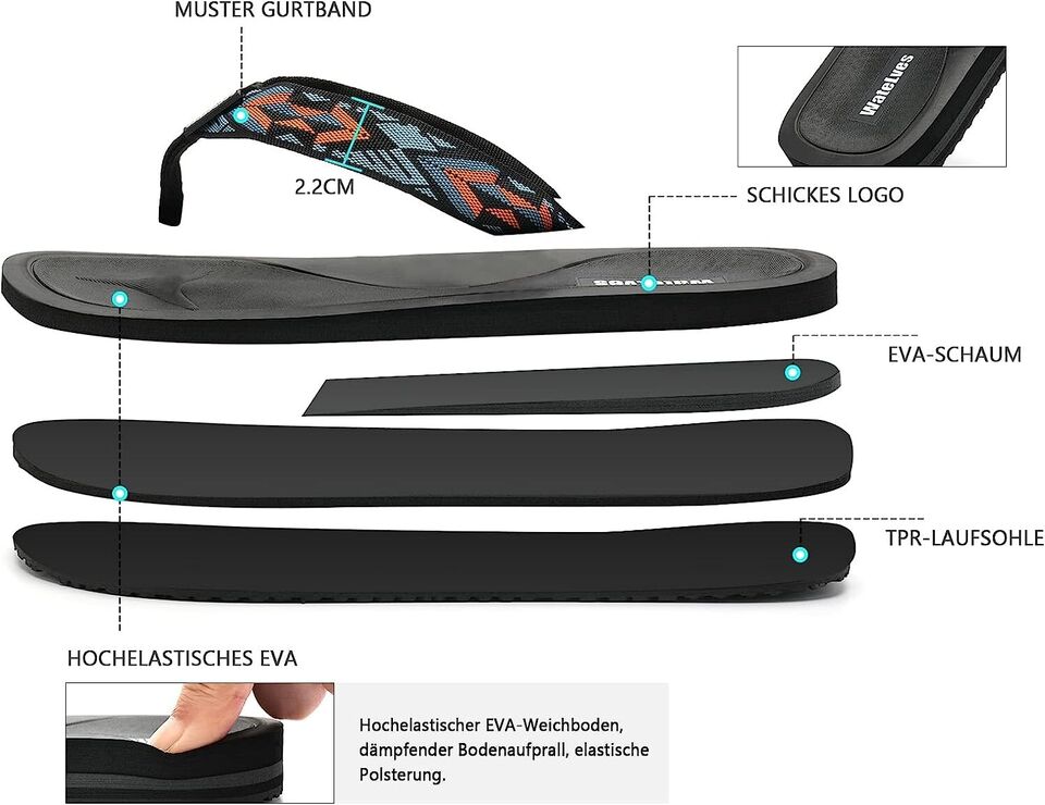 Flip Flops Damen Badelatschen Zehentrenner