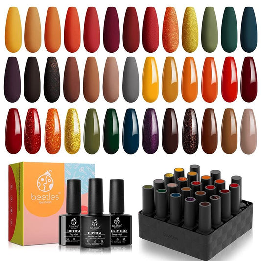 Beetles 20-teiliges Gel-Nagellack-Kit-Cozy Campfire Collection Herbst Winter