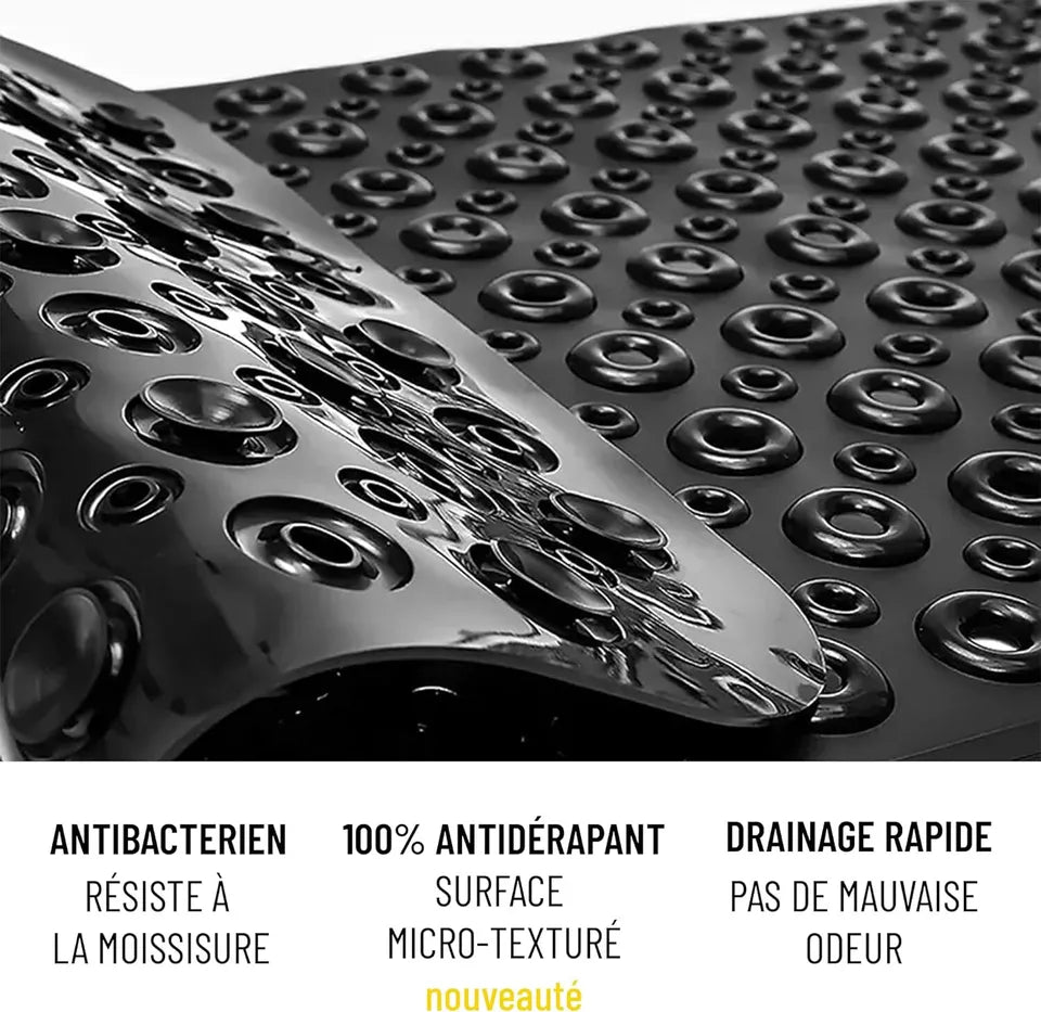 LUXUS-Set – rutschfeste Badematte, 88 x 40 cm, Netz, 4 Anti-Rutsch-Streifen, BPA