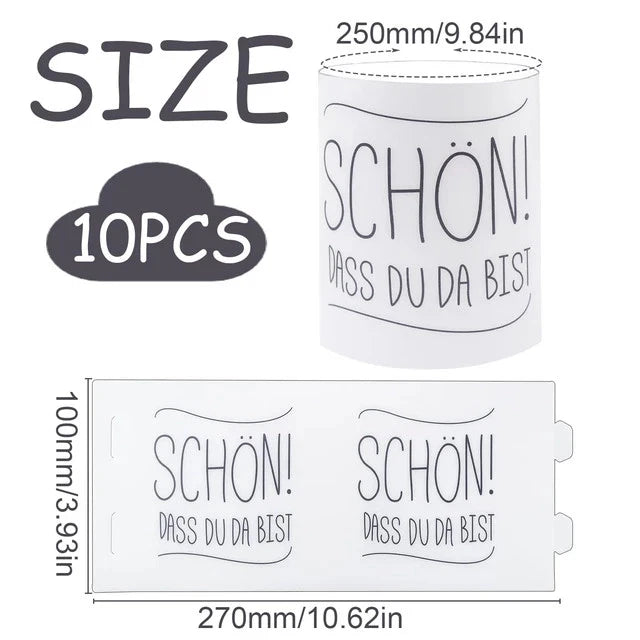 10 x Windlichter Tischdeko Geburtstagsdeko "Schön das du da bist!!"