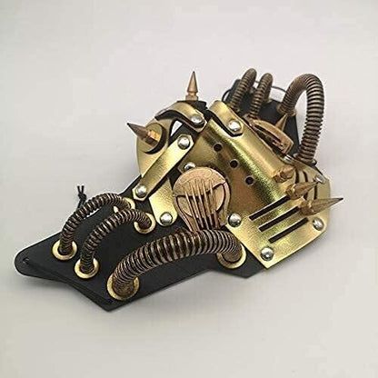 Ubauta Steampunk Maske aus Leder Cosplay Maske Punk Niet Maskerade