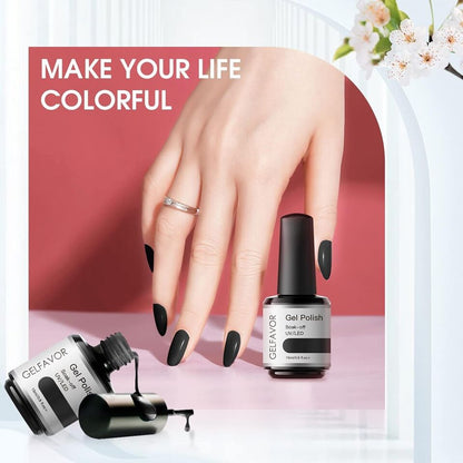 GELFAVOR UV Nagellack, Schwarz Shellac Nagellack 15 ml