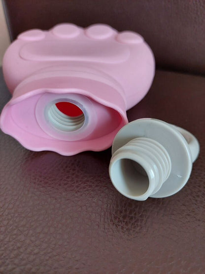 350ML Wärmflasche für Kinder, Tatzenabdruck mit Cover / Rosa