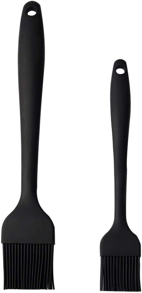 2 er Backpinsel 21 + 26 cm, Silikonpinsel, für Küche, Grill und Backen