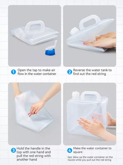 Wasserkanister 10L 2er-Pack, Faltbare Wasserkanister, Camping Wasser Kanister