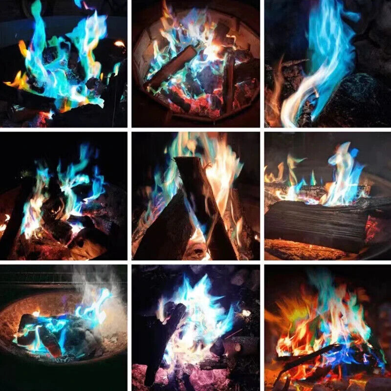 5 x brandneues farbiges Pulver für Feuerstellen, magische Neonflammen