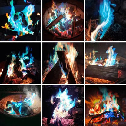 5 x brandneues farbiges Pulver für Feuerstellen, magische Neonflammen