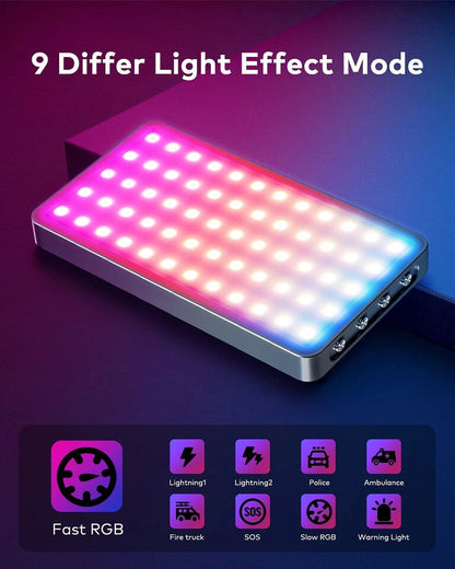 Beleuchtung zum fotografieren, Llano RGB Video Licht, Gebaut-in 4000mAh Akku