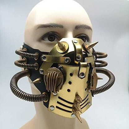 Ubauta Steampunk Maske aus Leder Cosplay Maske Punk Niet Maskerade