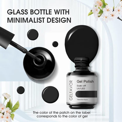 GELFAVOR UV Nagellack, Schwarz Shellac Nagellack 15 ml