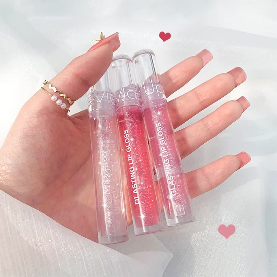 Lip Gloss Set, spendet den Lippen sofort Feuchtigkeit und Volumen