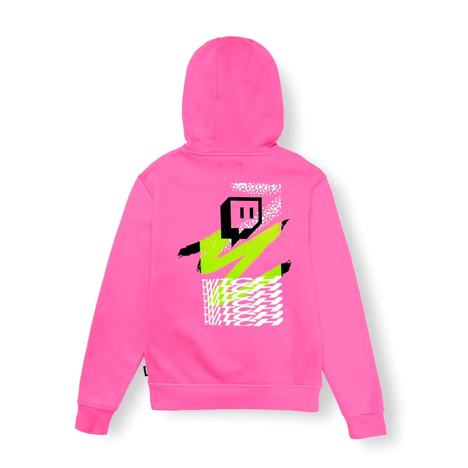 Twitch Graphic Hoodie-Sweatshirt – Pink Mash M